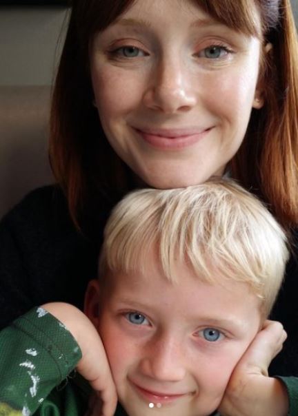 Theodore Norman Howard-Gabel with his mom Bryce Dallas Howard